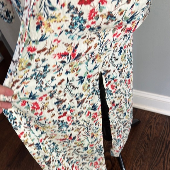 Jessica Simpson Cream and Red Floral Duster Coat - Picture 4 of 8